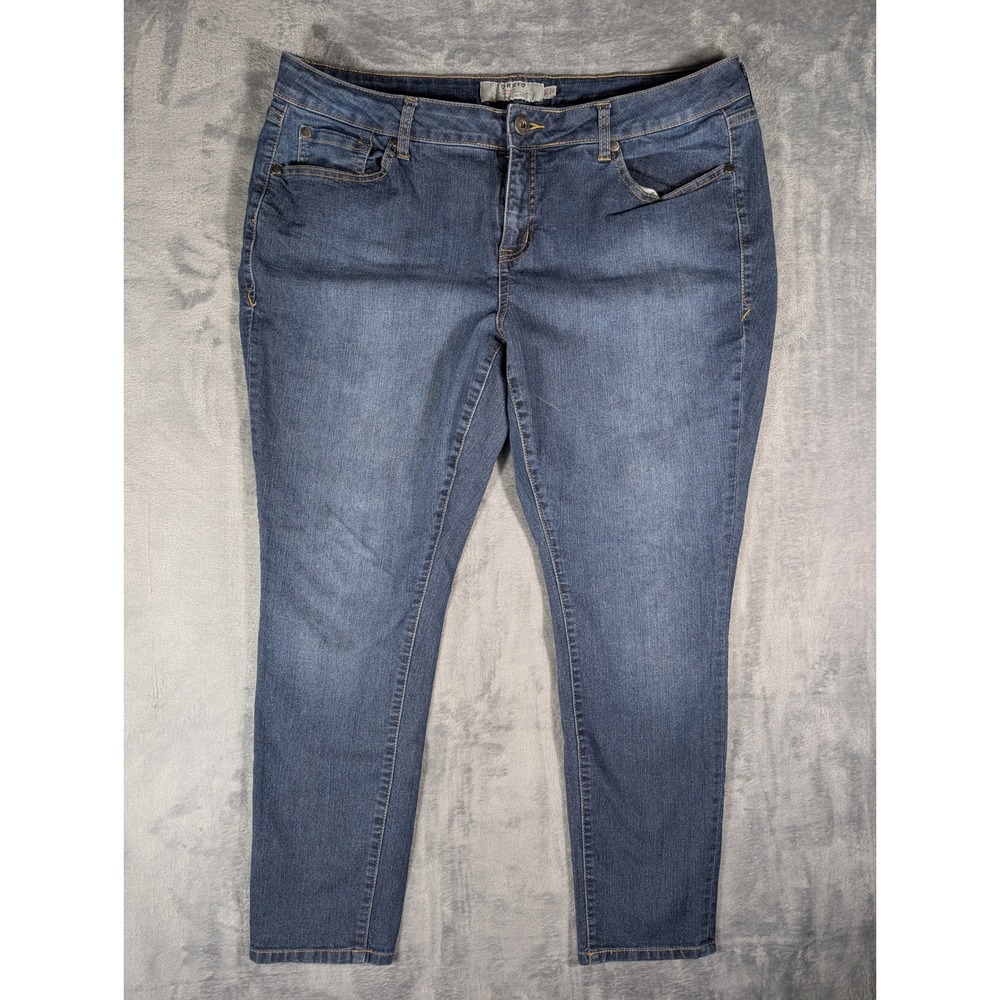Torrid Womens 16S Skinny Jeans Medium Wash Blue Stretch Denim Plus Size 16 Short